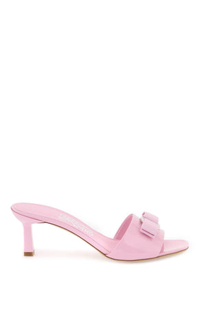FERRAGAMO Iconic Vara Bow Patent Leather Sandals for Women - FW23 Collection