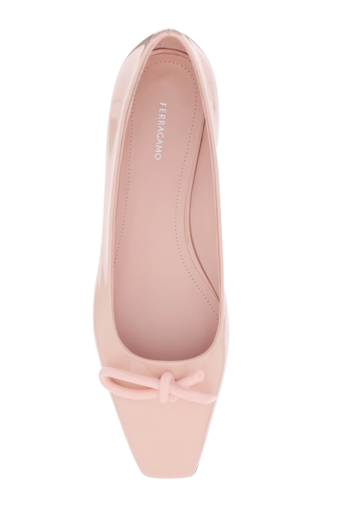 FERRAGAMO Elegant Pink Ballet Flats with Asymmetrical Bow for Women