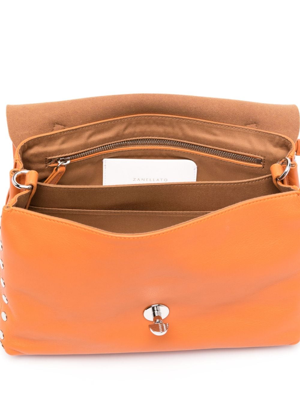 ZANELLATO Carrot Orange Leather Grained Handbag for Women