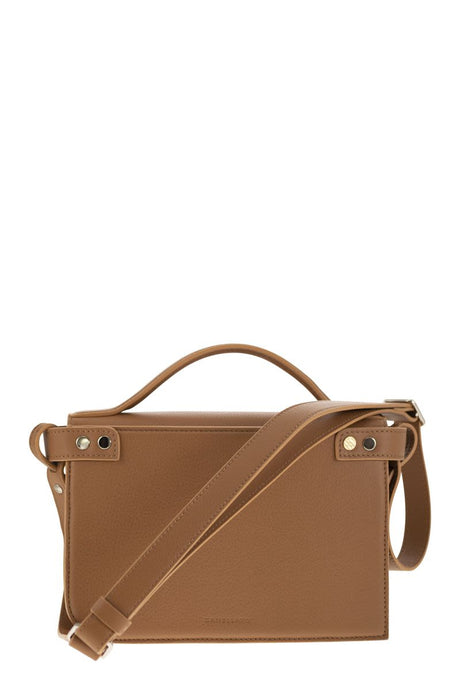 ZANELLATO Square Minimalist Bordeaux Handbag with Detachable Strap - FW23