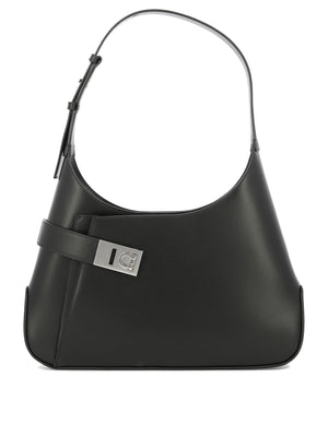 FERRAGAMO Black Asymmetrical Shoulder Handbag for Women - SS24 Collection