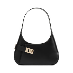Black Leather Shoulder and Crossbody Bag for Women - Spring/Summer 2024