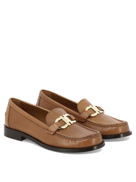 FERRAGAMO 24SS Laced Up Brown Shoes for Women