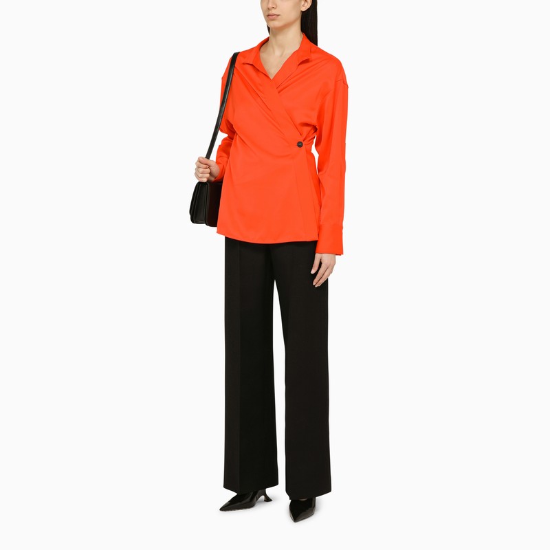 Tangerine Asymmetric Closure Shirt - SS24款式女性衣服