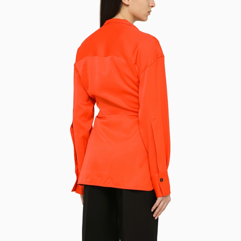 Tangerine Asymmetric Closure Shirt for Women - SS24 Collection