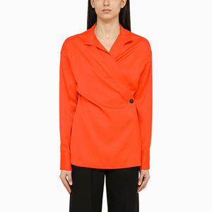 Tangerine Asymmetric Closure Shirt - SS24款式女性衣服