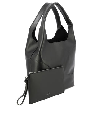 上品な黒色スエードカットアウトデザインのホーボーハンドバッグ