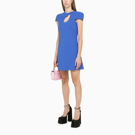 VERSACE Blue Cut-Out Dress for Women in Viscose and Elastane