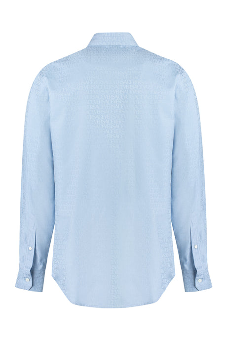 Men's Blue Printed Cotton Shirt - FW23 Collection