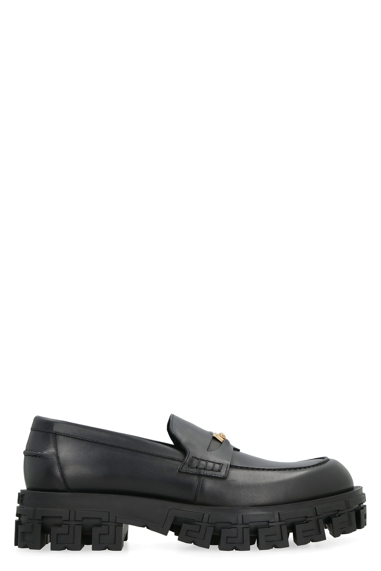 VERSACE Black Calf Leather Sandals for Men - Spring/Summer 2024