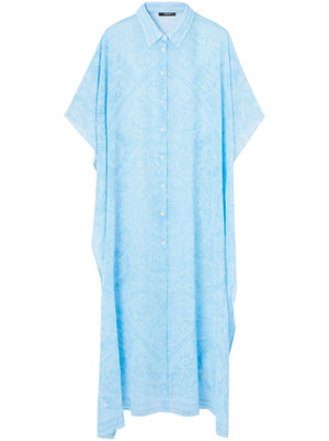 Áo Tắm Lửng Thêu Họa Tiết Baroque Xanh Hoa Bẽo Dạt Mát Cho Nữ - SS24