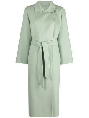 淡いグリーンのウール＆カシミアジャケット - 女性用ファッションアウター SS23