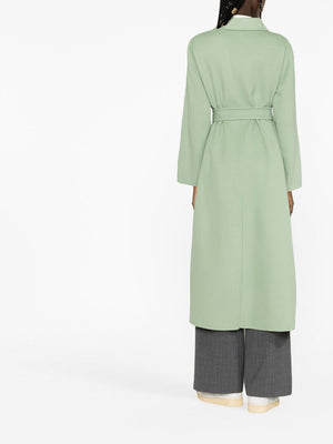 淡いグリーンのウール＆カシミアジャケット - 女性用ファッションアウター SS23