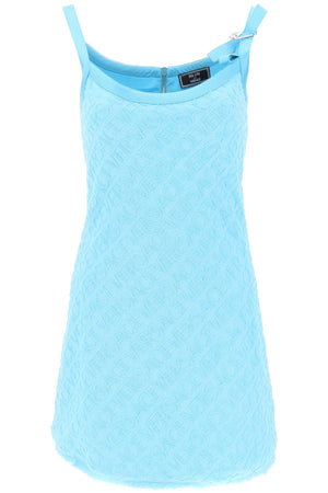 Versatile Vacation: Light Blue Cotton Mini Dress from Dua Lipa x Versace FW23 Collection