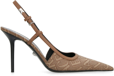 VERSACE Luxurious Brown Fabric Slingback Pumps for Women - FW23 Collection