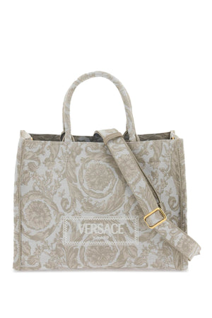 VERSACE Golden Jacquard Large Tote Handbag for Women