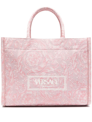 Athena Baroque-Print Tote Handbag for Women in Pale Pink