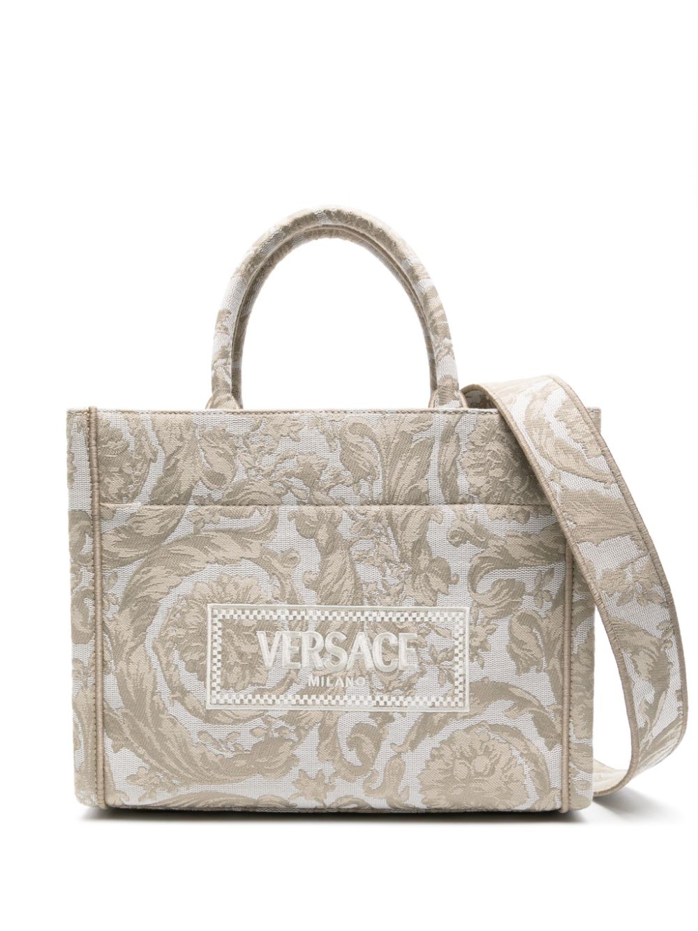 VERSACE Versatile Beige Baroque Tote Handbag for Women - SS24