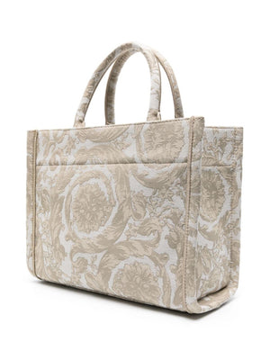 VERSACE Versatile Beige Baroque Tote Handbag for Women - SS24