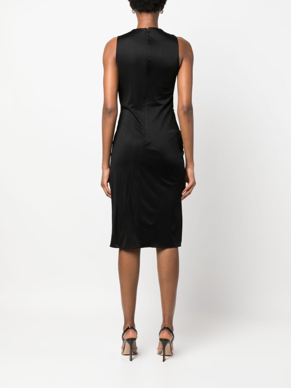 Elegant Black Draped Dress for Women by Versace