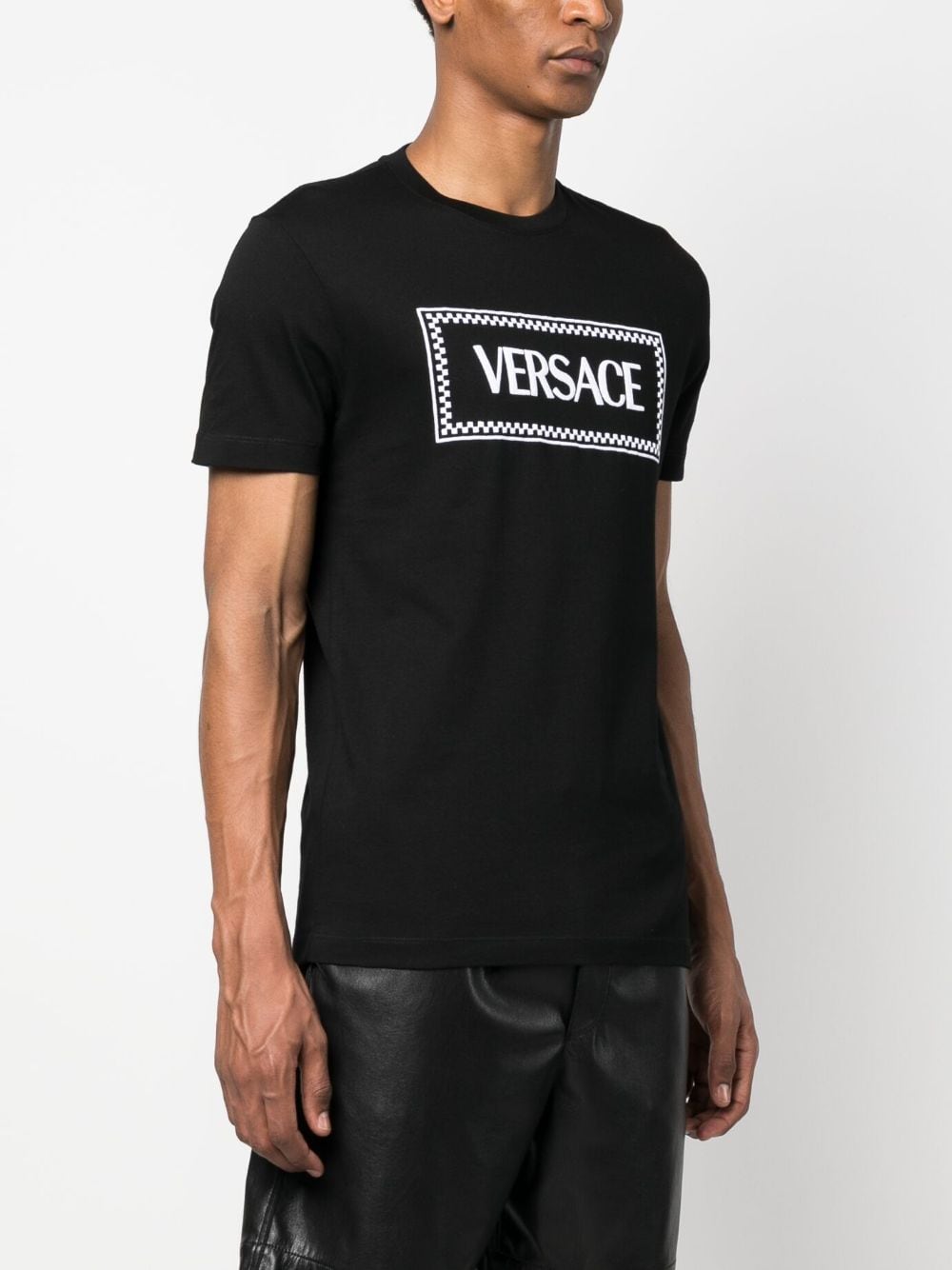 VERSACE Classic Black Cotton T-Shirt for Men