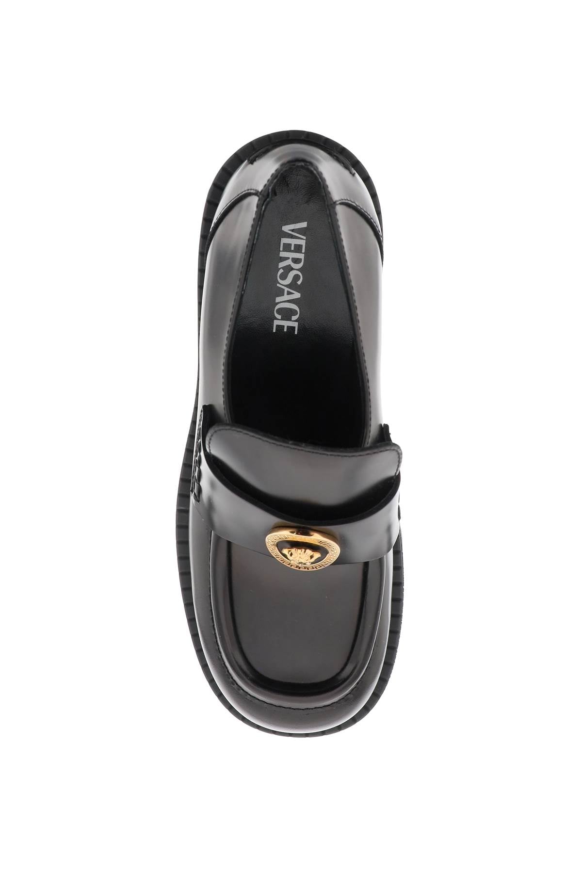 VERSACE Brushed Leather Alia Loafers for Women - SS24 Collection