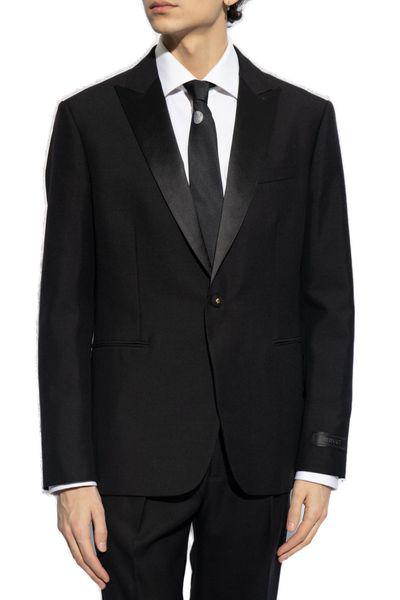 VERSACE Men's Black Evening Jacket with Duchesse Details