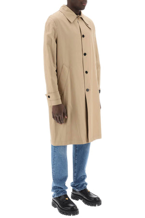 男士巴洛克絲質雨衣 - 米色棉質大衣