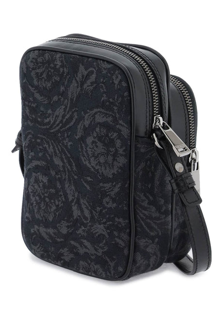 VERSACE Baroque Crossbody Handbag for Men in Black