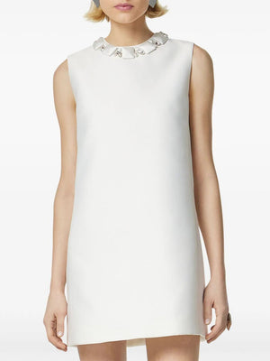 VERSACE White Beaded Mini Dress for Women - SS24 Collection