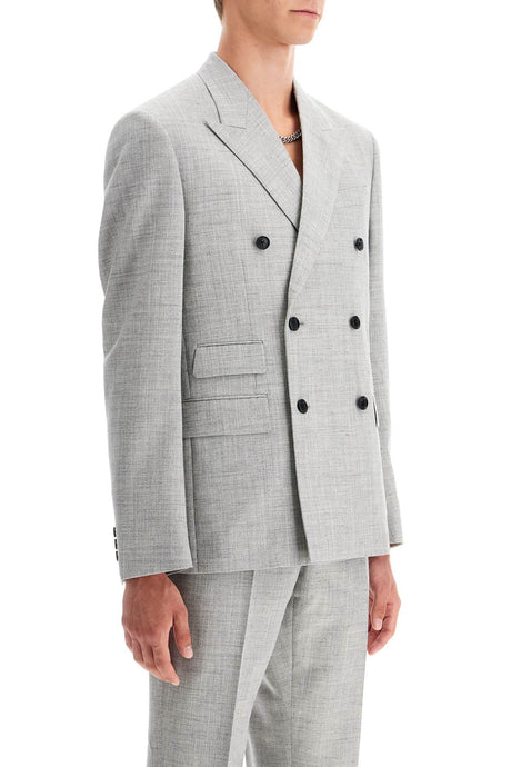 VERSACE Luxurious Double-Breasted Wool Blend Blazer