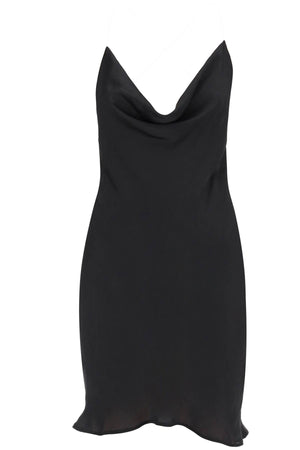 Y/PROJECT Semi-Transparent Black Satin Slip Dress for Women