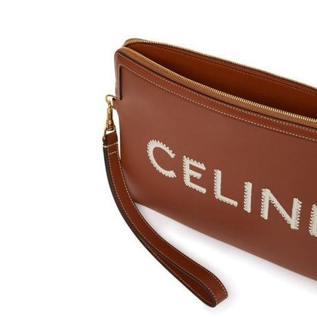 CELINE Women's Beige Mini Pouch Clutch Handbag SS23