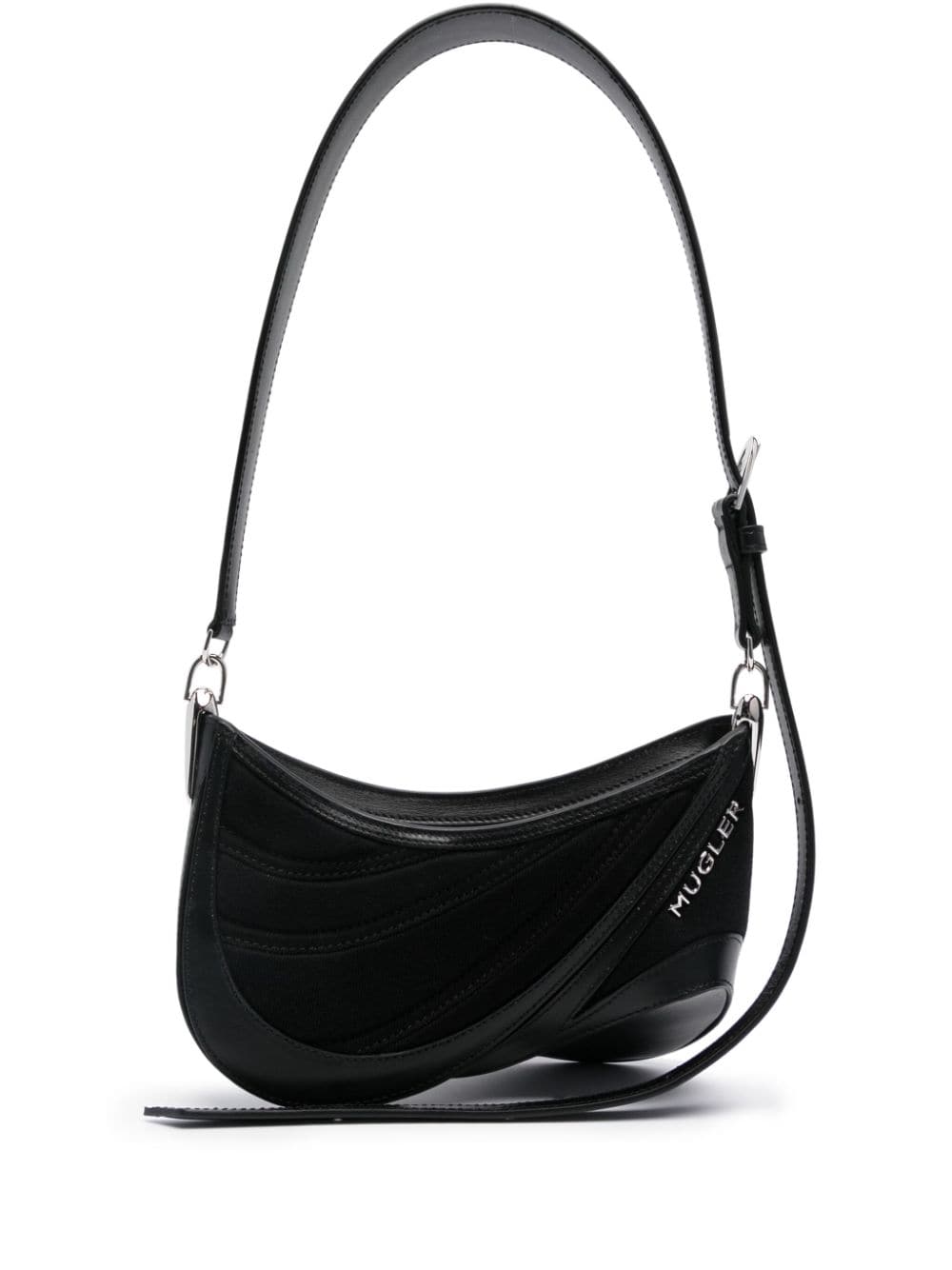 Spiral Curve 01 Shoulder Handbag - Women's Black Leather Bag
