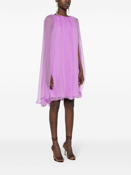 MAX MARA PIANOFORTE Elegant Purple Silk Midi Dress for Women - SS24 Collection