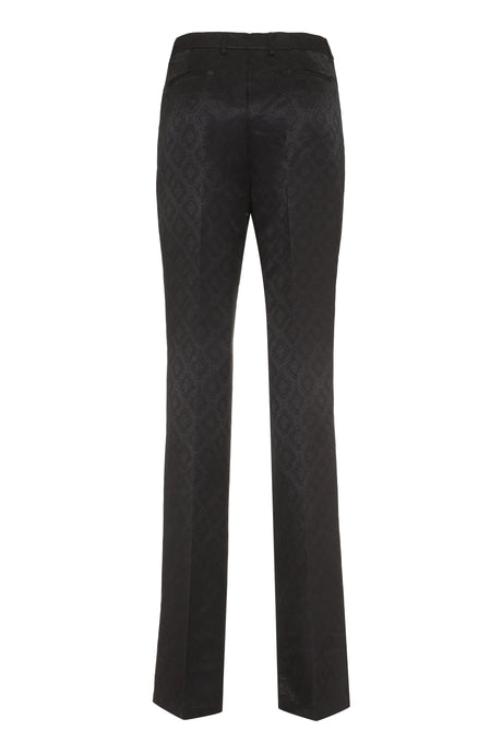 ETRO Floral Jacquard Flared Trousers for Women - Black