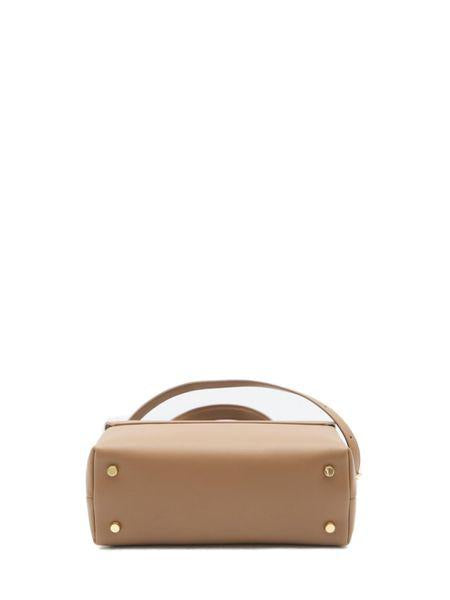 CELINE Elegant Tan Calfskin Medium Handbag with Gold-Tone Triomphe Clasp and Multi-Pocket Interior, 26x17.5x10cm - Women's