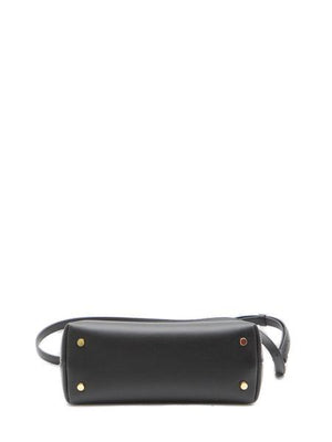 CELINE Black Calfskin Medium Nino Handbag with Gold-Tone Triomphe Clasp, 26x17.5x10 cm