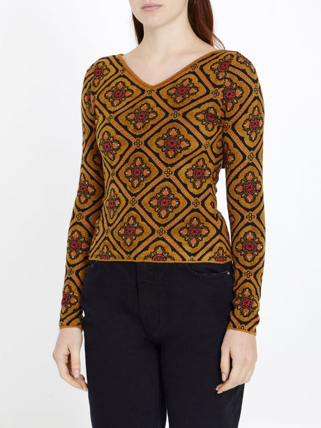 ETRO Luxurious Brown Jacquard Sweater for Women - FW2023