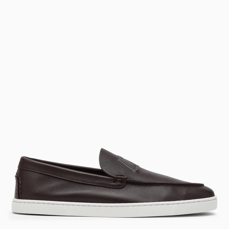 CHRISTIAN LOUBOUTIN Brown Leather Boat Shoe for Men - SS24 Collection