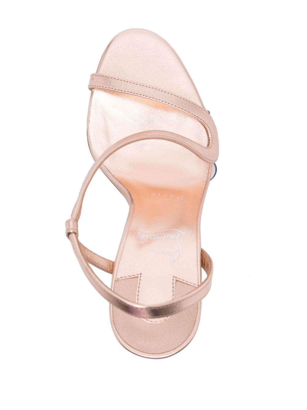 Salmon Pink Leather Sandals with 100mm Stiletto Heel