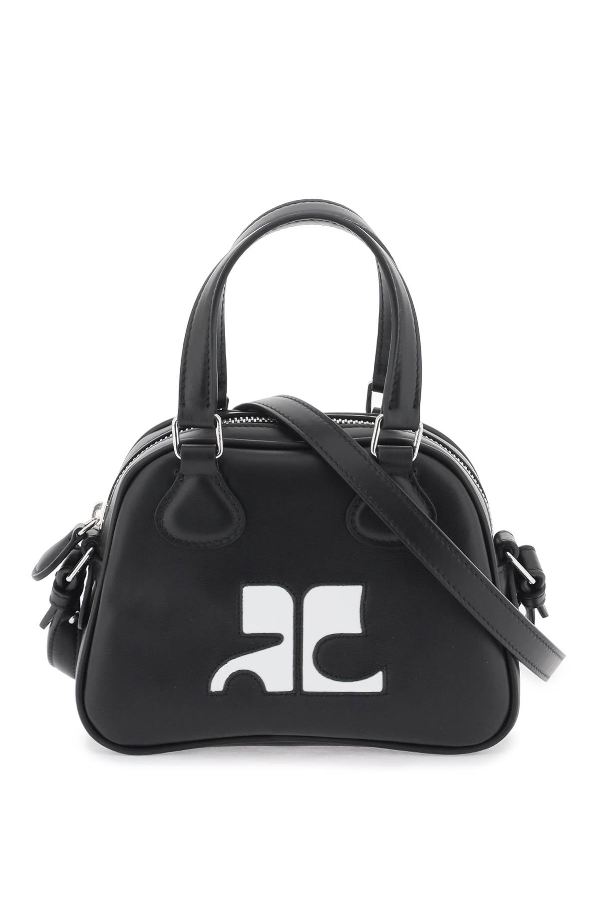SS24女士时尚小手提包 - 皮质黑色迷你箱包