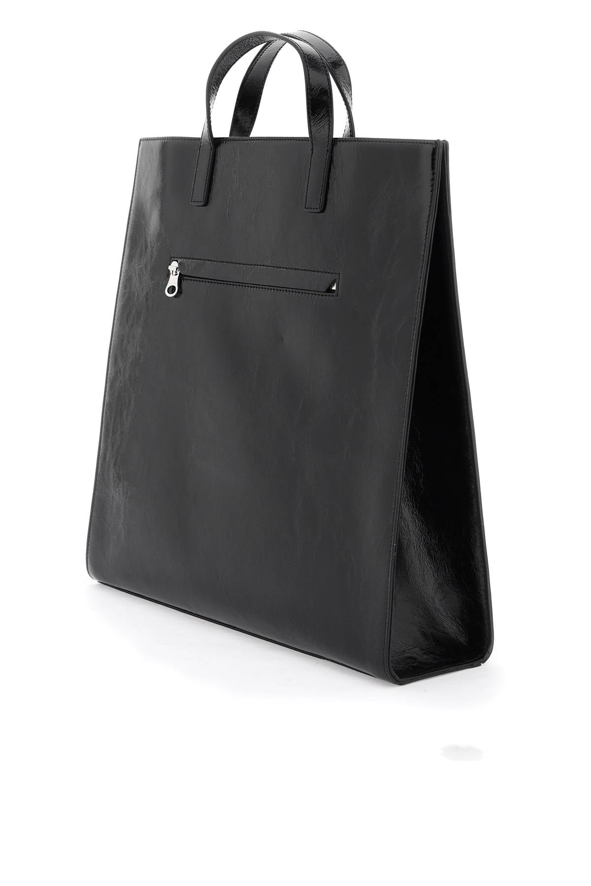 COURREGÈS Black Leather Tote Handbag for Women - SS24 Collection