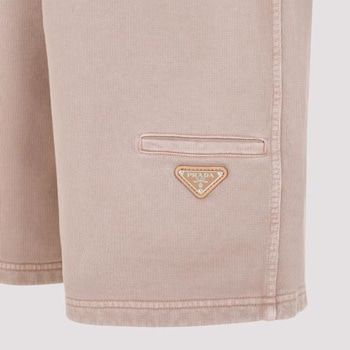 PRADA Nude & Neutral Cotton Shorts for Women | SS24 Collection