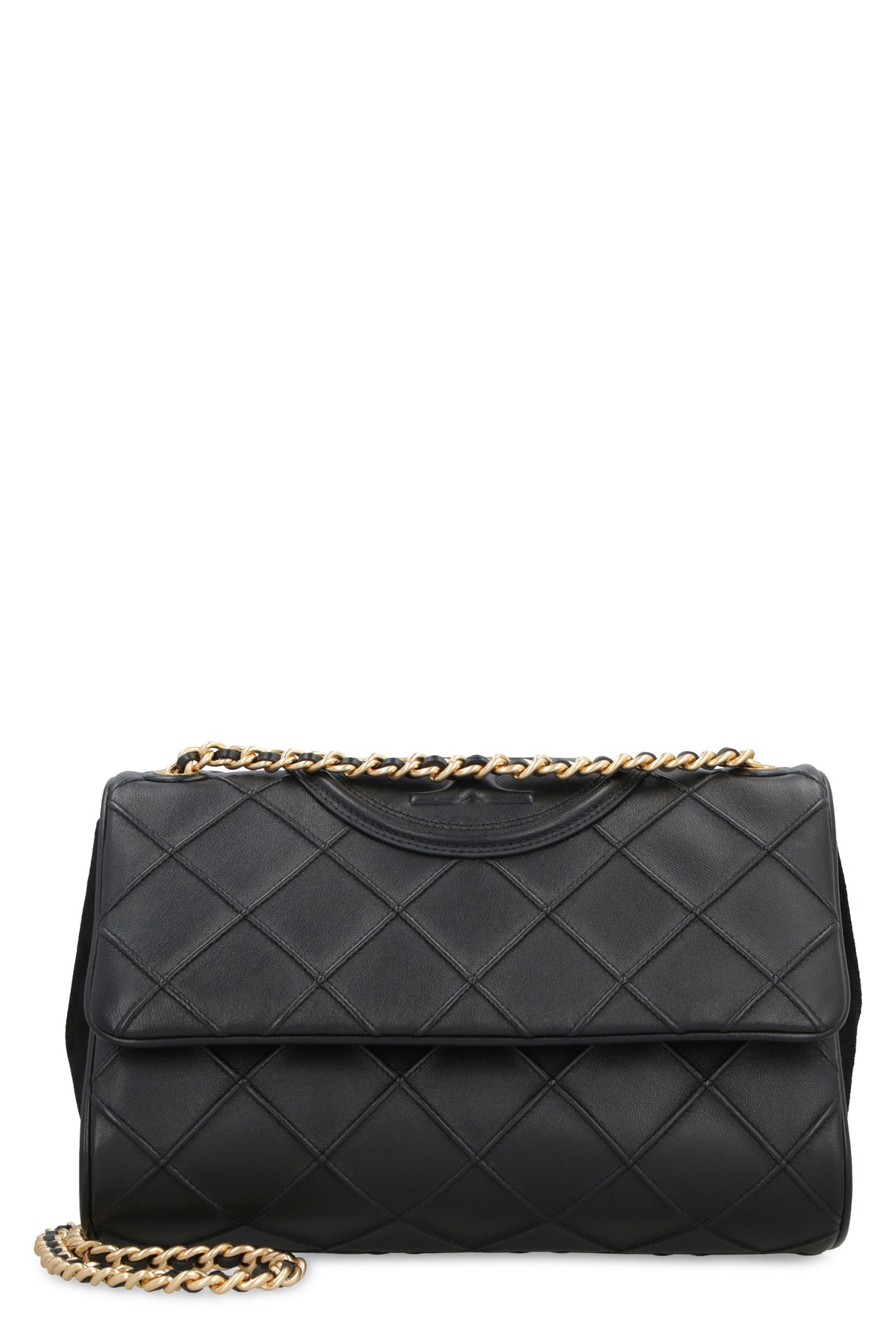 TORY BURCH Soft Black Quilted Leather Shoulder Bag for Women