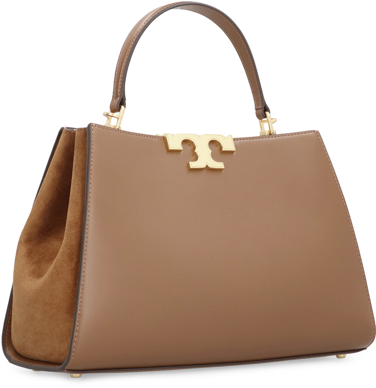 TORY BURCH Saddle Brown Leather Boston Handbag for Women