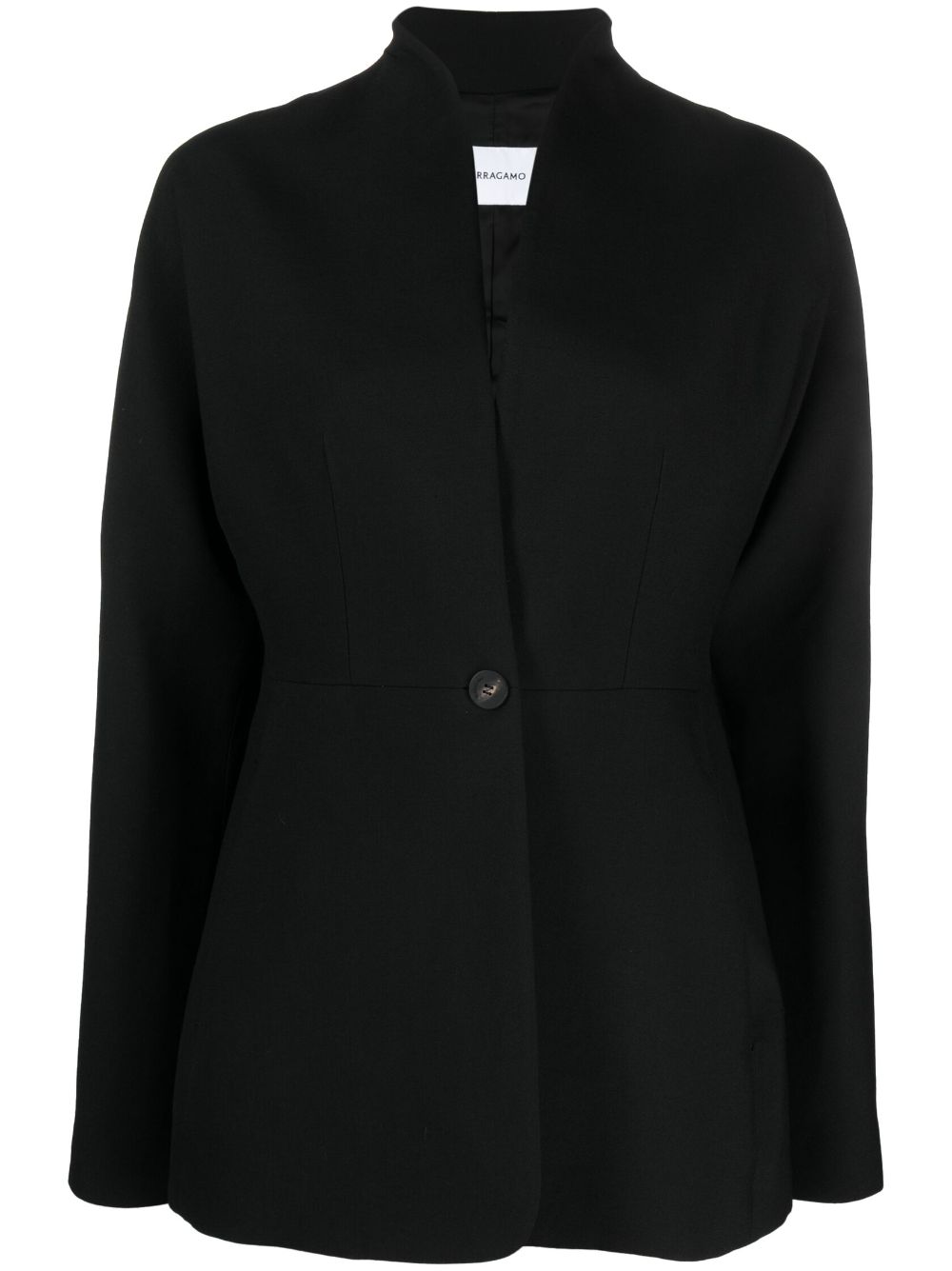 シンプルな黒のシングルブレスト レディース スーツジャケット