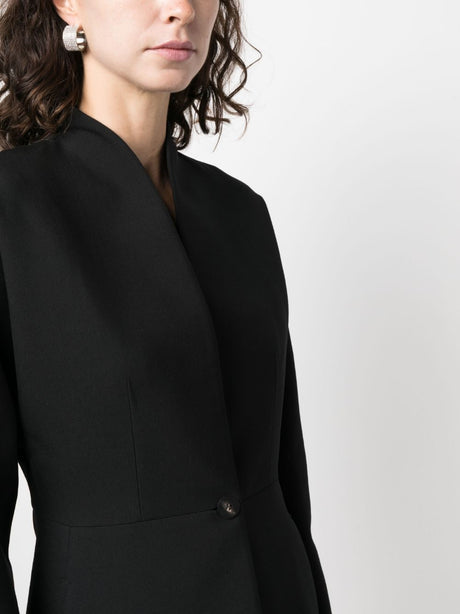 FERRAGAMO Stylish Black Collarless Single-Breasted Blazer for Women from FW23 Collection
