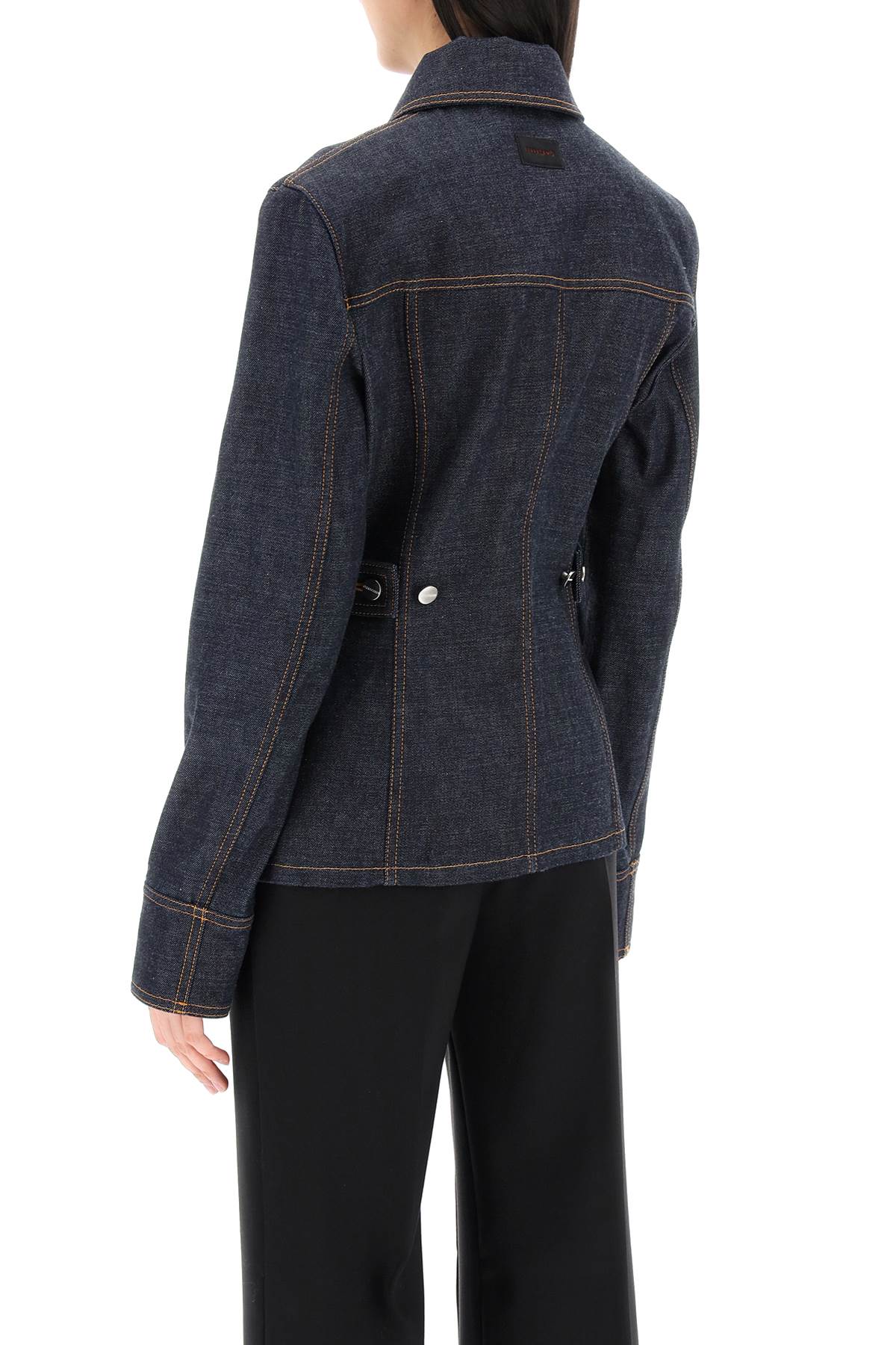 FERRAGAMO Women's Blue Shaped Denim Jacket - Perfect for SS24