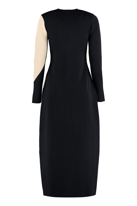 カラーブロックストレッチニットロングドレス - 女性用 FW22 ドレス
